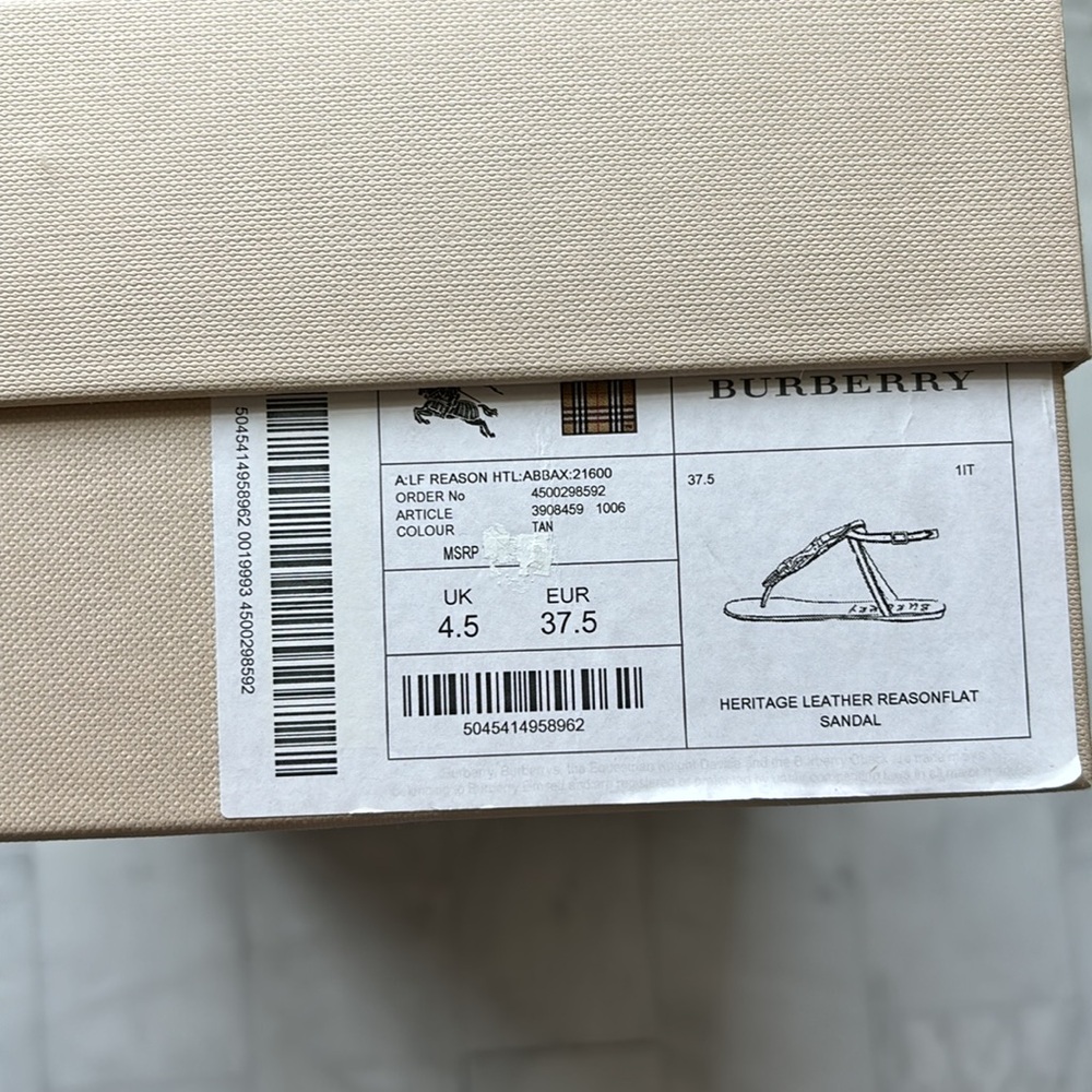 Burberry Reason Buckle-strap Brown Leather Flat Sandals - Picture 15 of 15